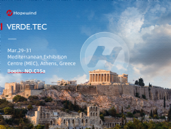 Hopewind nodigt u uit om ons te bezoeken op stand C15a van VERDE.TEC in Griekenland van 29 tot 31 maart