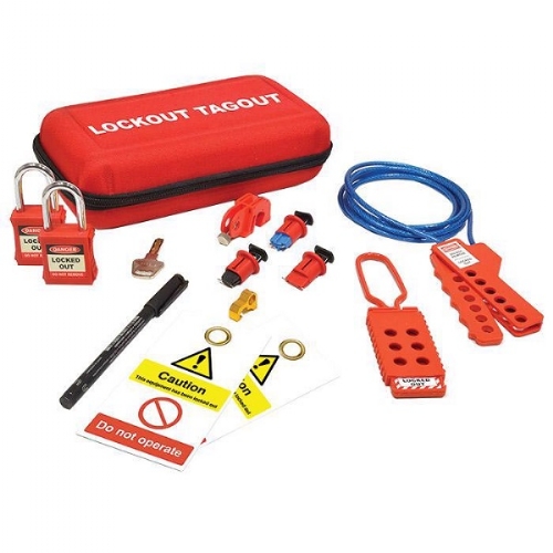 SPECTRUM LOCKOUT SERVICEMONTEUR SET ROOD INCL. HANGSLOTEN EN TAS