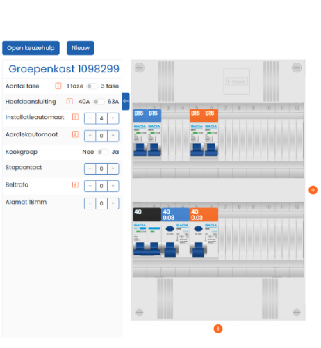 Groepenkast software widget