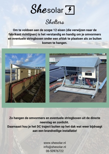 Shelters voor omvormers/ stringboxen