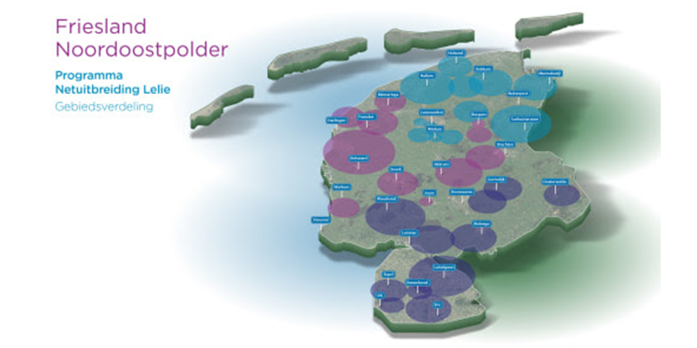 Grootschalige uitbreiding van het net in Friesland en de Noordoostpolder