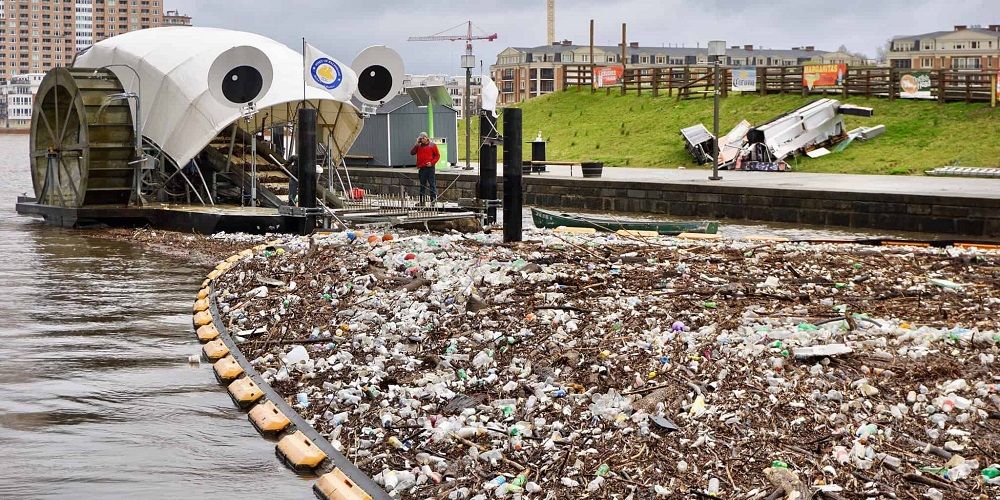 Mr. Trash Wheel gebruikt de kracht van de zon om het water te reinigen 