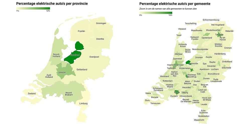 Flevoland rijdt het meest elektrisch